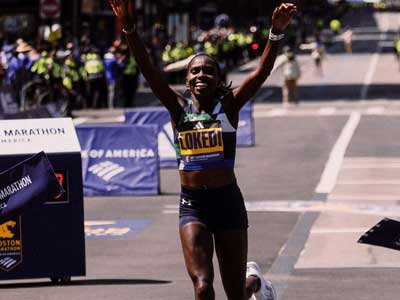Sharon Lokedi wins the 2025 Boston Marathon