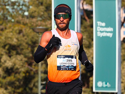 César Lizano in action during the Sydney Marathon