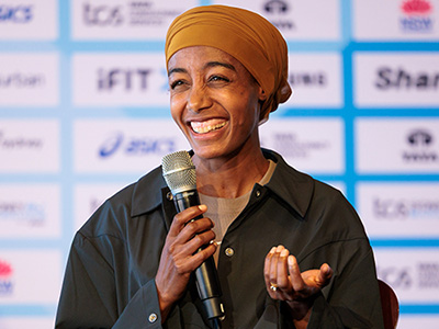 Sifan Hassan spoke to reporters on Friday